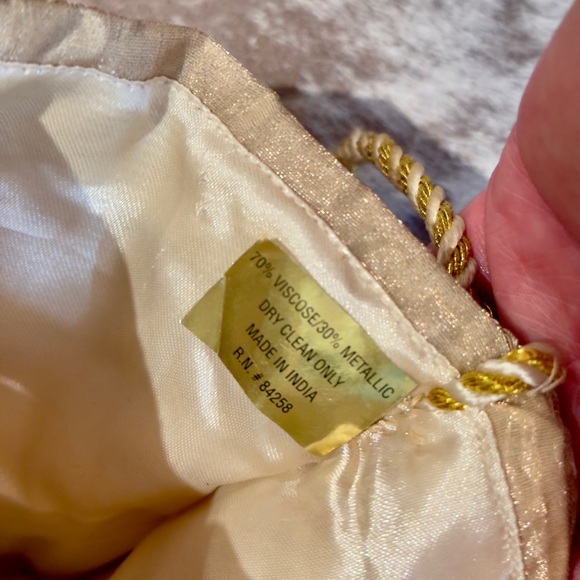 Burgundy Red Velvet & Gold Tassel Trim Christmas Stocking Curly Toe Maximalist - Picture 11 of 12